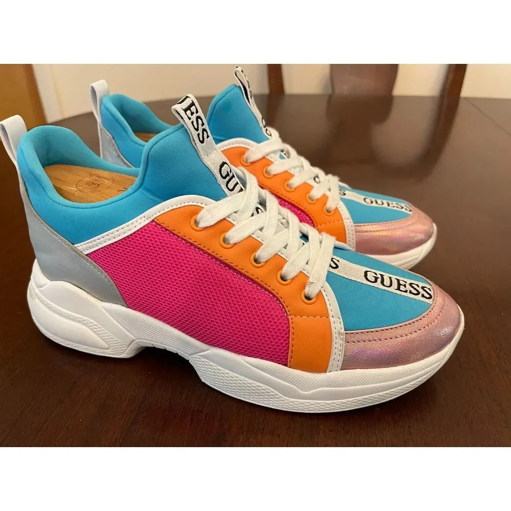 Guess Women's‎ Colorful Y2K 90s Lace Up Low Top Sneakers Size 9M